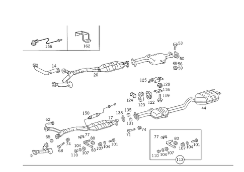 Exhaust System Used on Eight-Cylinder Gasoline Vehicles for 1993 Mercedes-Benz 500SEL #2