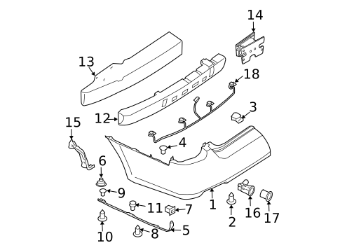 Bumper & Components - Rear for 2006 Nissan Maxima #0