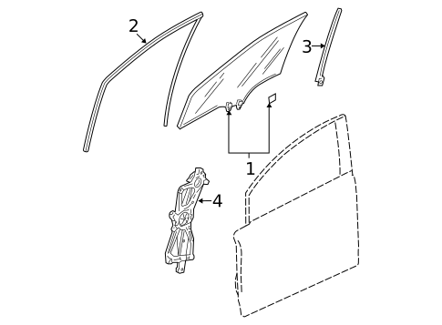 Glass - Front Door for 2009 Honda Civic #0