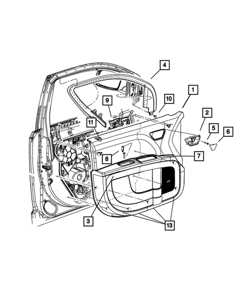 Door Trim Panels-Front and Rear for 2010 Dodge Journey #0