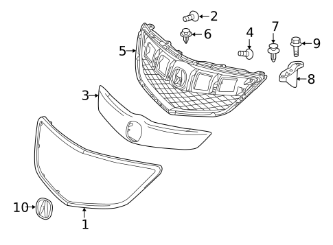 Grille & Components for 2015 Acura RDX #0