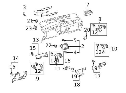 Instrument Panel Components for 2005 Toyota Prius #0