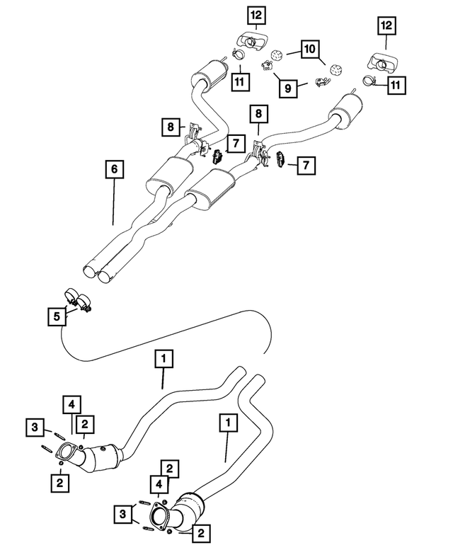 68516709AA - Exhaust: Exhaust Muffler And Resonator for Dodge: Challenger Image