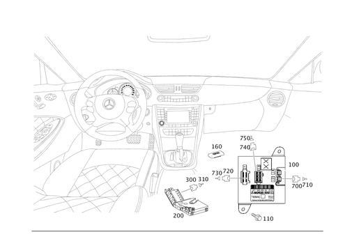 Electrical Compartment in Co-Driver Legroom for 2008 Mercedes-Benz CLS550 #0