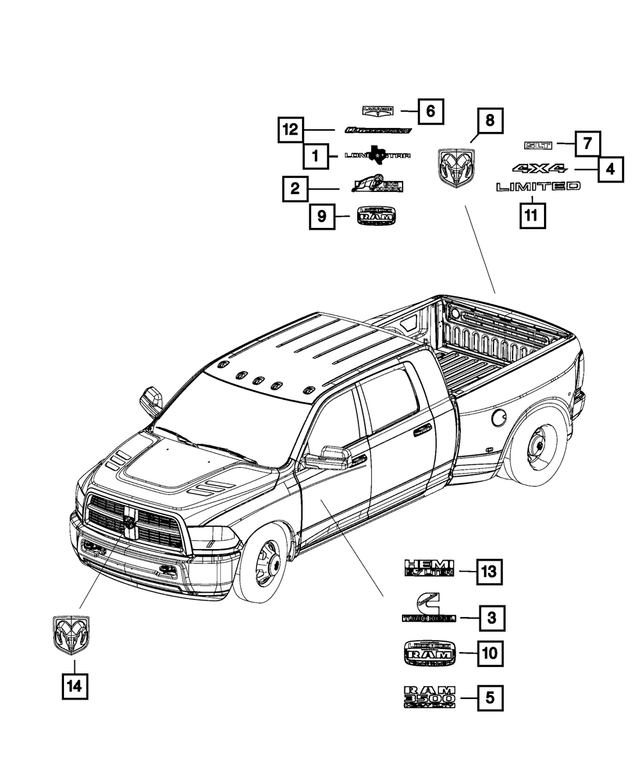 68205000AA - Exterior Ornamentation: Limited Nameplate for Mopar Image image