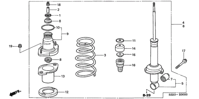 Rear Shock Absorber for 2005 Honda Civic #0