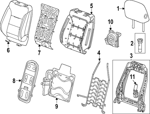 Driver Seat Components for 2025 GMC Acadia #3