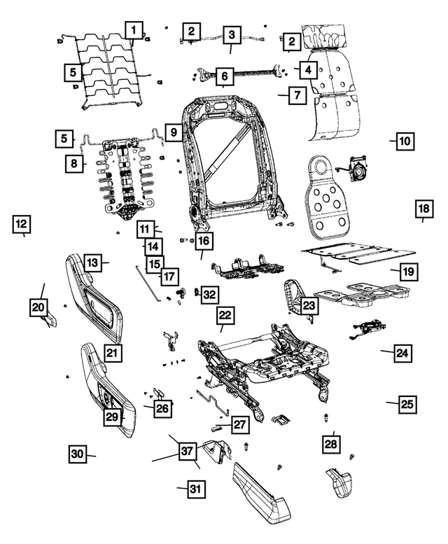 5ZE88TX7AA - : Seat Recliner Handle for Mopar Image
