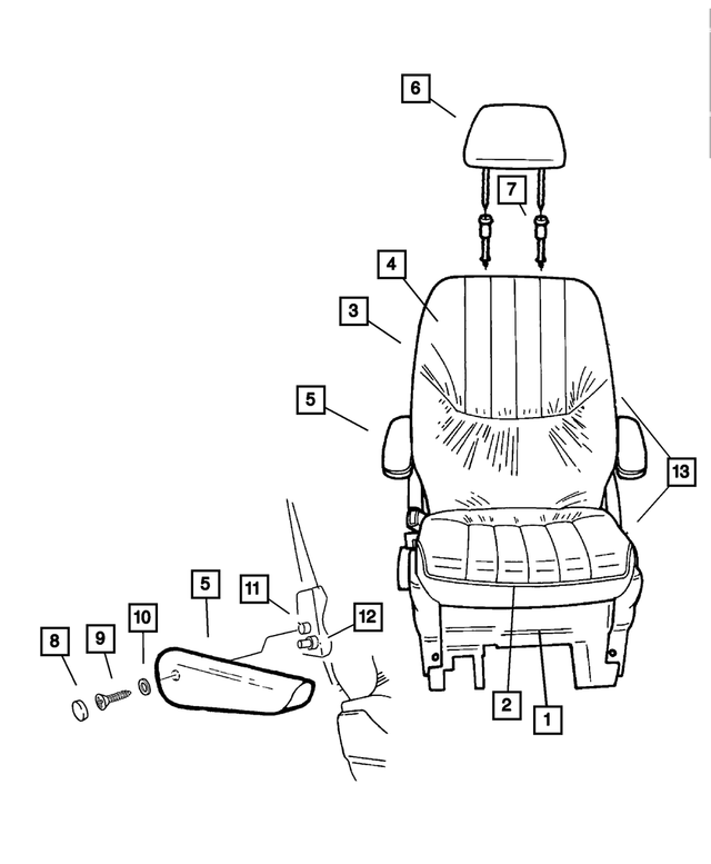 UD741J3AA - Interior Trim: Seat Armrest for Mopar Image