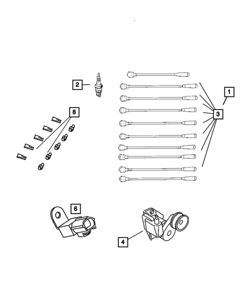 Spark Plugs-Cables-Coils for 2005 Dodge Ram 1500 #0