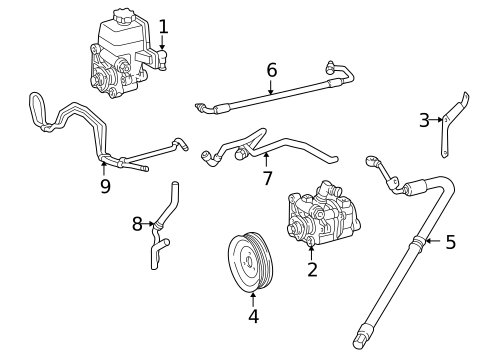 Pump & Hoses for 1998 Mercedes-Benz E300 #0