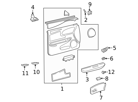 Interior Trim - Front Door for 1997 Buick Regal #0