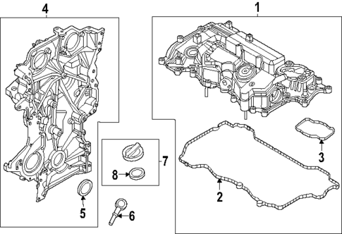 Valve & Timing Covers for 2025 Hyundai Santa Fe #0