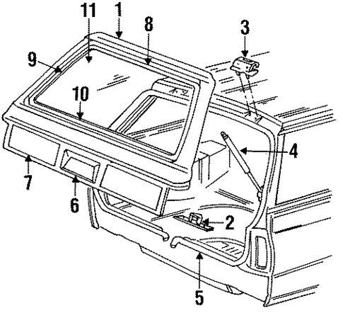 Gate & Hardware for 1984 Chrysler LeBaron #0