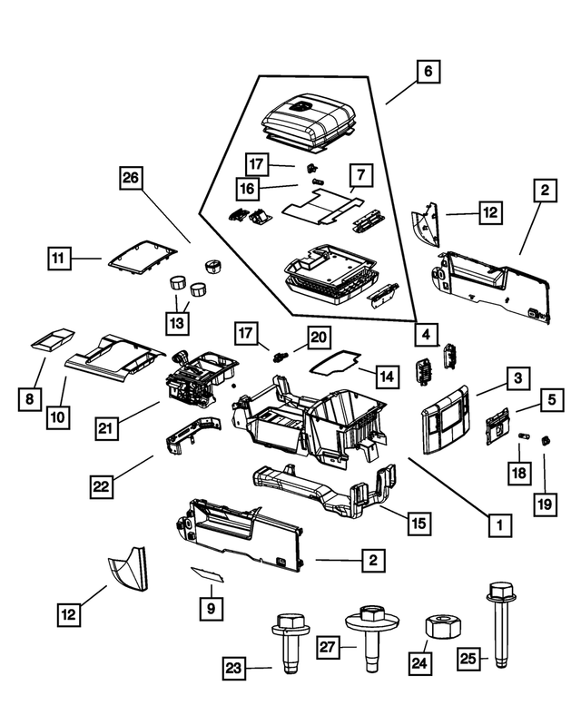 1NN16XDVAB - Interior Trim: Console Panel, Right for Mopar Image image