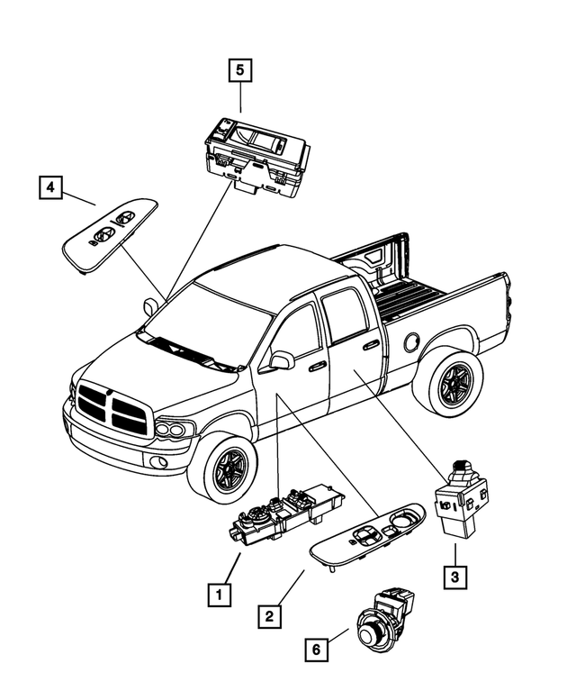 5HS83BD5AG - Electrical: Power Window/door Lock Switch Bezel for Mopar Image