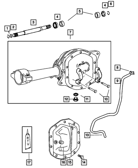 Front Axle Housing for 2007 Jeep Liberty #0