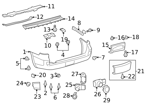 Bumper & Components - Rear for 2009 Lexus LX570 #0