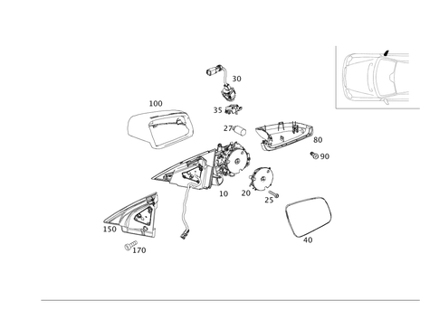 Outside Mirror, Right for 2013 Mercedes-Benz GLK350 #0