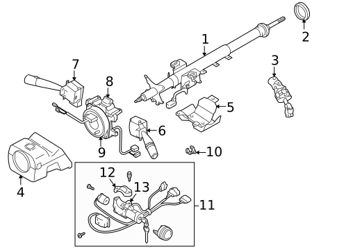 Steering Column Assembly for 2003 Subaru Impreza #0