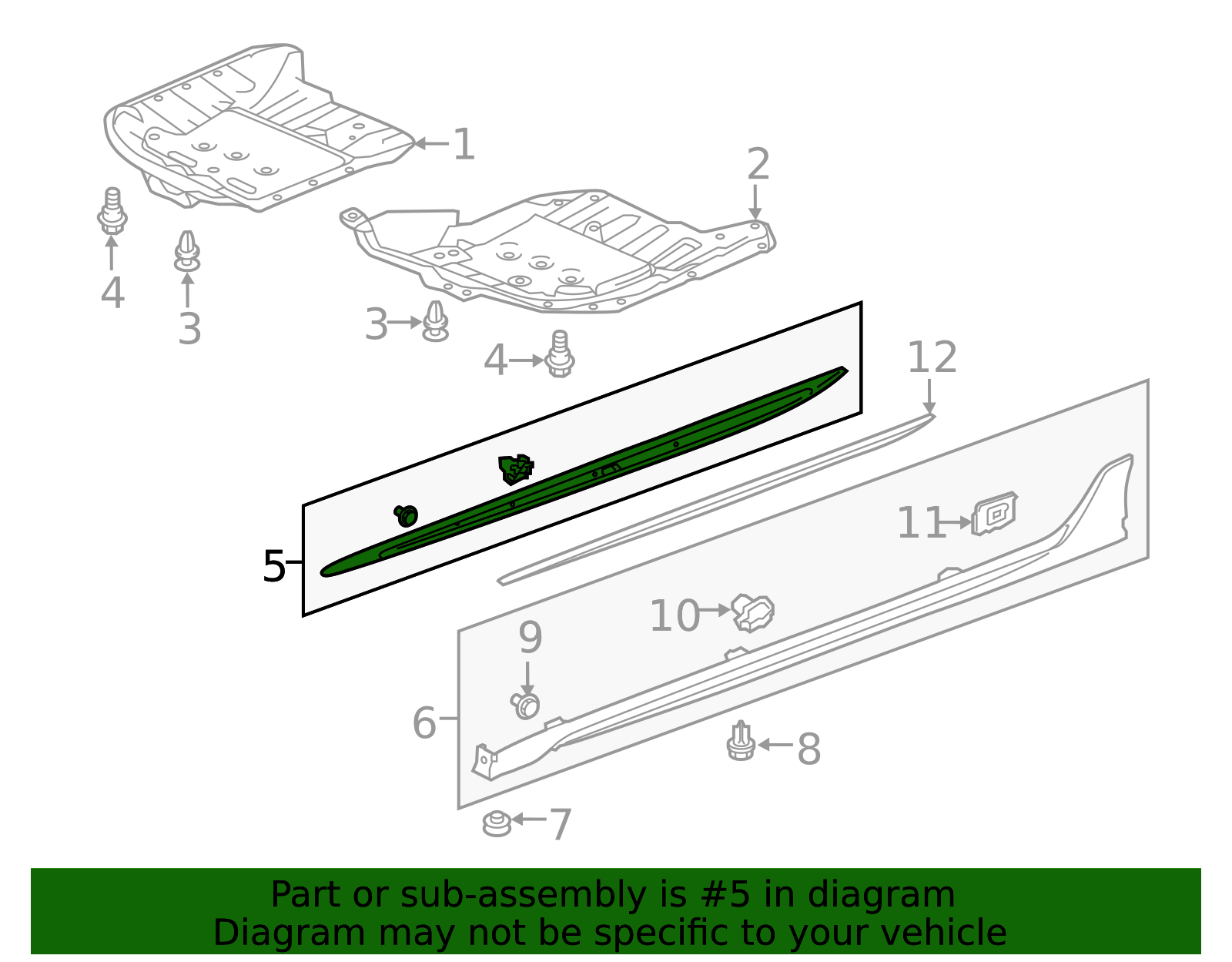 71850-TZ3-A01ZD - 2018-2020 Acura TLX - Garnish Assembly, L Side