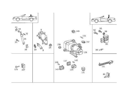 Folding Top Hydraulic System for 1993 Mercedes-Benz 300SL #0