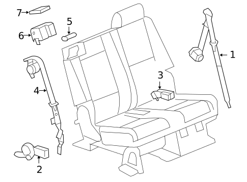 Rear Seat Belts for 2012 Cadillac Escalade #2
