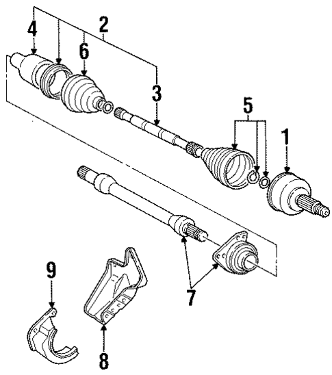 Drive Axles for 1995 Ford Contour #0