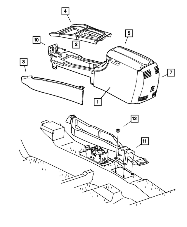 YC501L5AB - Instrument Panel and Radios and Consoles: Rear Console for Mopar Image
