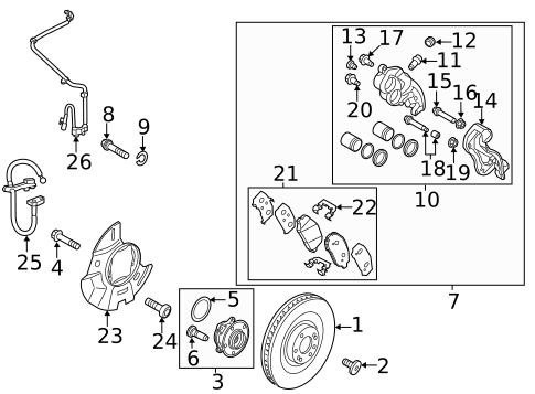 Front Brakes for 2017 Hyundai Santa Fe #0