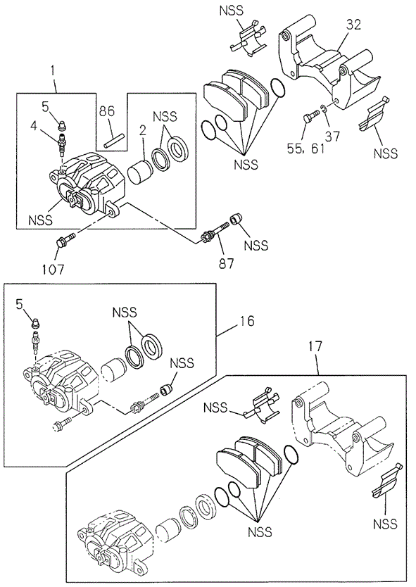 Front Disk Brake Caliper (2) for 2002 Honda Passport #0