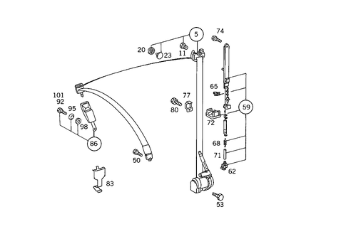 Front Seat Safety Belt for 1993 Mercedes-Benz 300SD #0