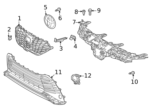 Grille & Components for 2025 Toyota Highlander #0
