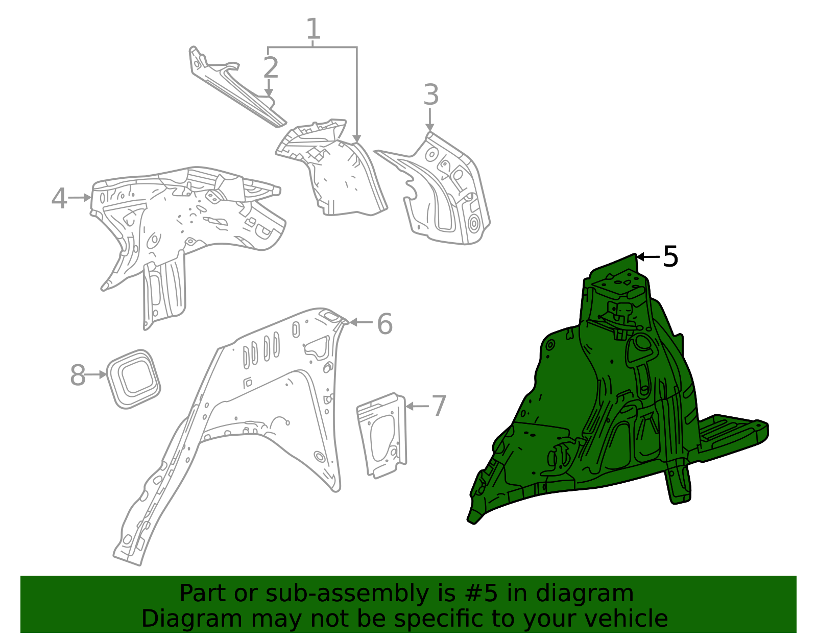 2021-2025 Chevrolet Trailblazer Inner Wheelhouse 60008184 | Courtesy Parts