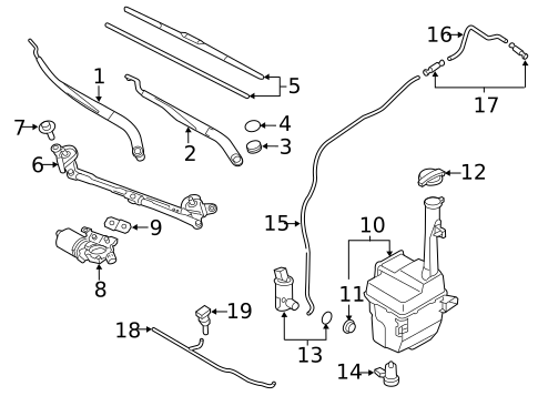 Wiper & Washer Components for 2012 Hyundai Azera #0