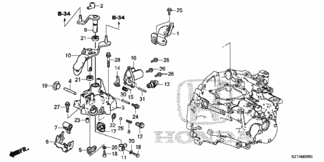 MT Shift Lever - Shift Arm (1) for 2014 Honda CR-Z #0