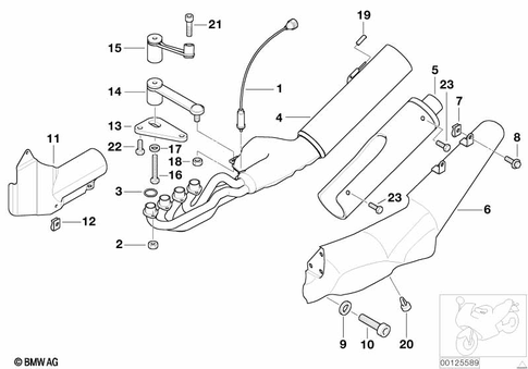 Exhaust System Parts with Mounts for 2000 BMW-Motorrad K 1200 LT #0
