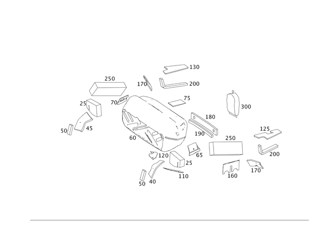 2316820140 - Panelling: Dampening, Rear Panel for Mercedes-Benz: SL400, SL450, SL550, SL63 AMG, SL65 AMG Image image
