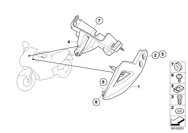 46637672691 - : Front Panel Carrier, Left - White Aluminum for BMW-Motorrad Image