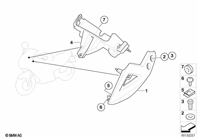 46637672691 - Frame and Mounting Parts: Front Panel Carrier, Left - Ws-alu for BMW-Motorrad Image