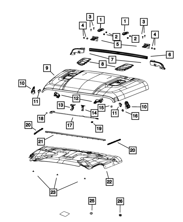 68271739AB - Body Sheet Metal Except Doors: Hood To Cowl Weatherstrip for Mopar Image image