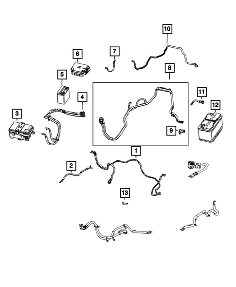Battery, Battery Tray and Cables for 2021 Jeep Grand Cherokee L #3