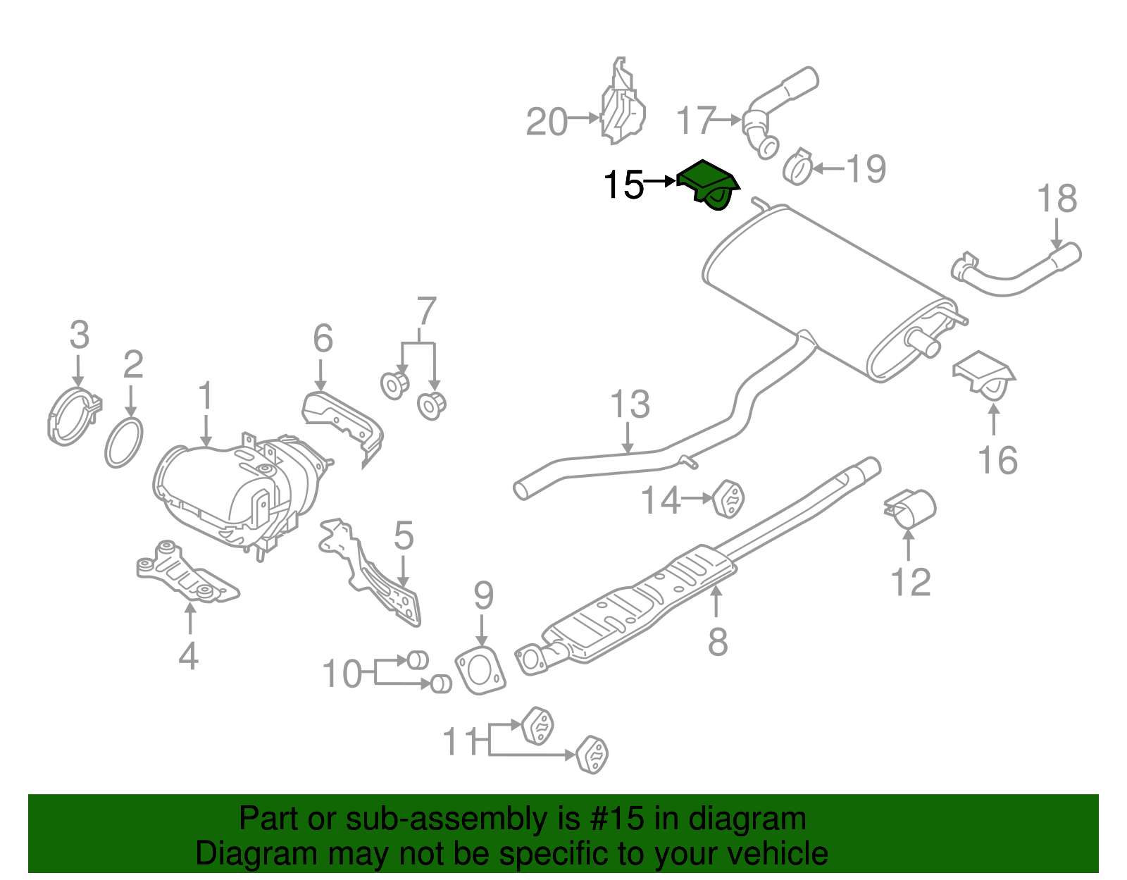 2016-2025 Volvo Rear Muffler Rear Bracket 31478511