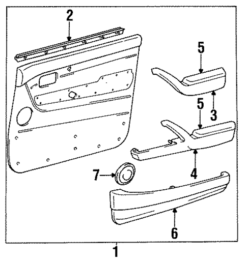 Front Door Trim for 1994 Toyota Land Cruiser #0