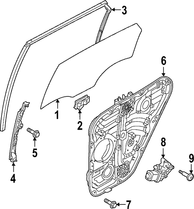 83421K5010 - : Door Glass for Hyundai Image