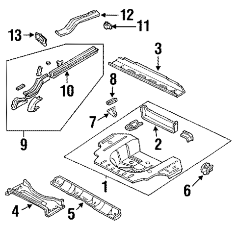 Rear Floor & Rails for 2000 Chrysler LHS #0