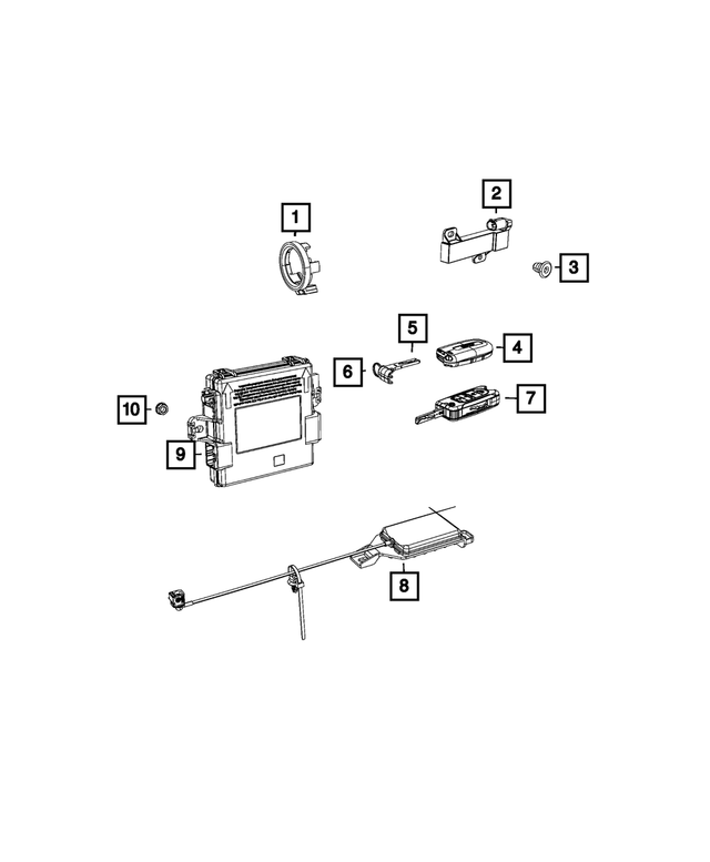 68324053AA - Electrical: Transmitter Key for Mopar Image image