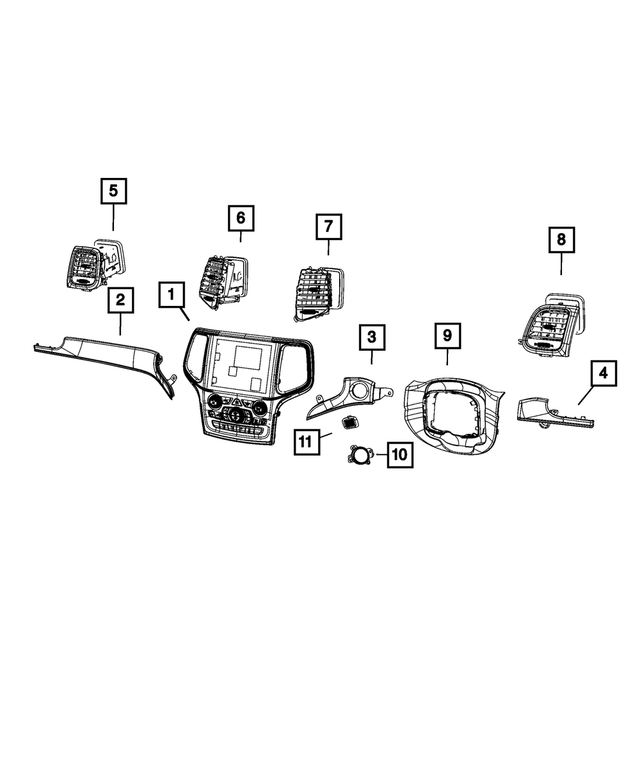 68458008AA - Interior Trim: Vehicle Feature Controls Center Stack for Mopar Image
