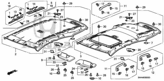 Roof Lining for 2007 Honda CR-V #0