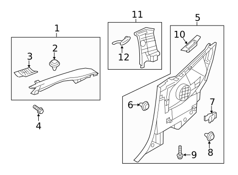 Interior Trim - Quarter Panels for 2015 Hyundai Veloster #0